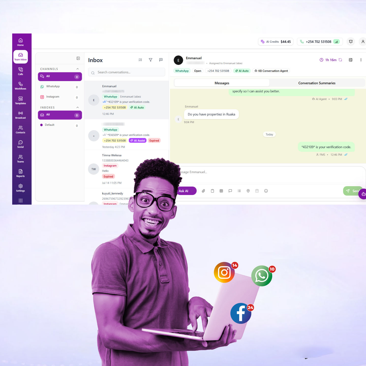 Nautix omnichannel inbox demo